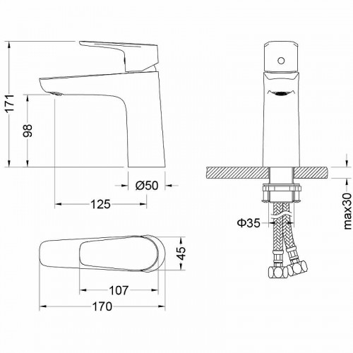 Смеситель для раковины Aquatek Бетта AQ1110MB Черный матовый латунь