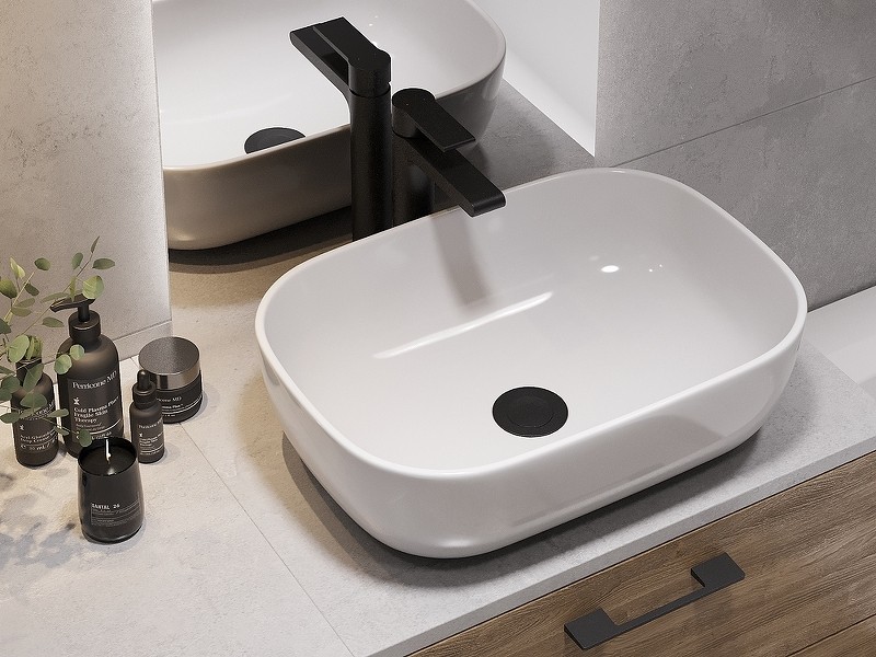 Столешница под раковину Cersanit Stone 80 64186 Серая матовая искусственный камень (литьевой мрамор)