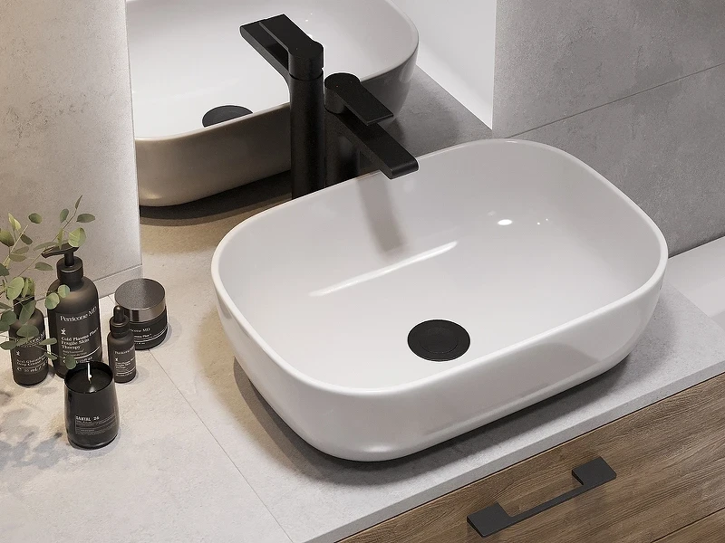 Столешница под раковину Cersanit Stone 80 64186 Серая матовая искусственный камень (литьевой мрамор)