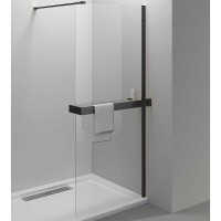Душевая перегородка Vincea Walk-In HR 100 VSW-4HR100CLB профиль Черный матовый стекло прозрачное