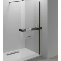 Душевая перегородка Vincea Walk-In HR 100 VSW-4HR100CLB профиль Черный матовый стекло прозрачное
