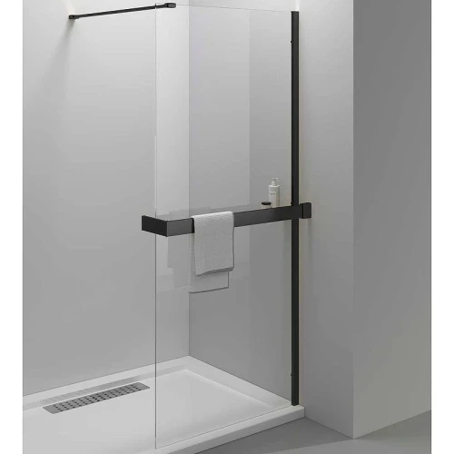 Душевая перегородка Vincea Walk-In HR 100 VSW-4HR100CLB профиль Черный матовый стекло прозрачное