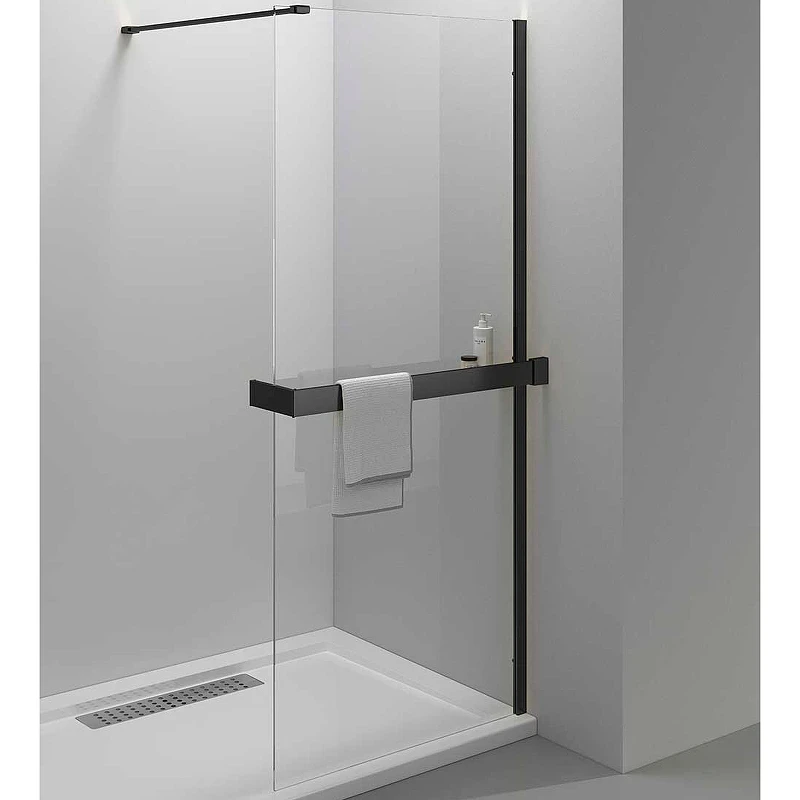 Душевая перегородка Vincea Walk-In HR 100 VSW-4HR100CLB профиль Черный матовый стекло прозрачное