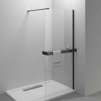 Душевая перегородка Vincea Walk-In HR 100 VSW-4HR100CLB профиль Черный матовый стекло прозрачное