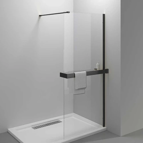 Душевая перегородка Vincea Walk-In HR 100 VSW-4HR100CLB профиль Черный матовый стекло прозрачное
