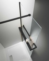 Душевая перегородка Vincea Walk-In HR 100 VSW-4HR100CLB профиль Черный матовый стекло прозрачное
