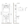Унитаз с инсталляцией WellWant Aura WWU01121WK + AM.PM PrimeFit I012709.0138 с сиденьем Микролифт и Черной матовой клавишей смыва