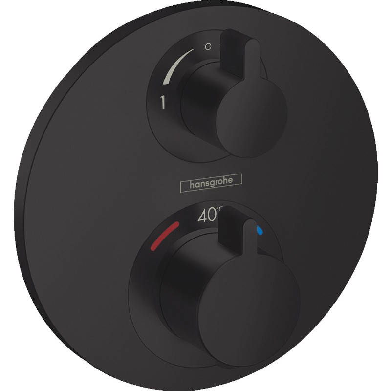 Смеситель для душа Hansgrohe Ecostat S 15758670 с термостатом Черный матовый латунь встраиваемый