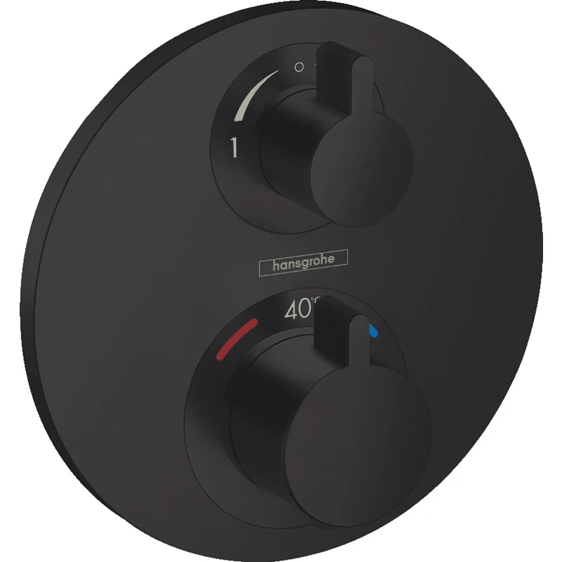 Смеситель для душа Hansgrohe Ecostat S 15758670 с термостатом Черный матовый латунь встраиваемый