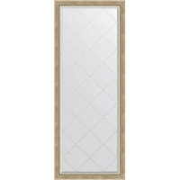 Зеркало Evoform Exclusive-G Floor 198х78 BY 6302 с гравировкой в багетной раме - Состаренное серебро с плетением 70 мм стекло
