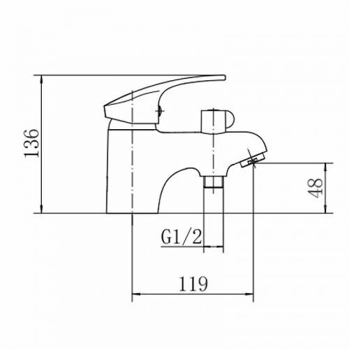 Смеситель на борт ванны Fashun A1221 цвет Хром