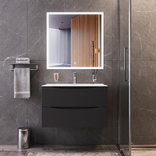 Тумба под раковину Bond Cube 80 T01807 подвесная цвет Темно-серый