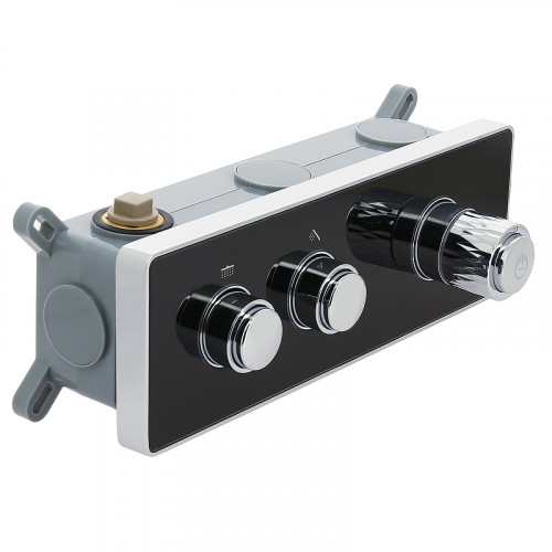 Душевая система ALMAes Stora TVZ-0899 с термостатом Черная матовая латунь встраиваемый