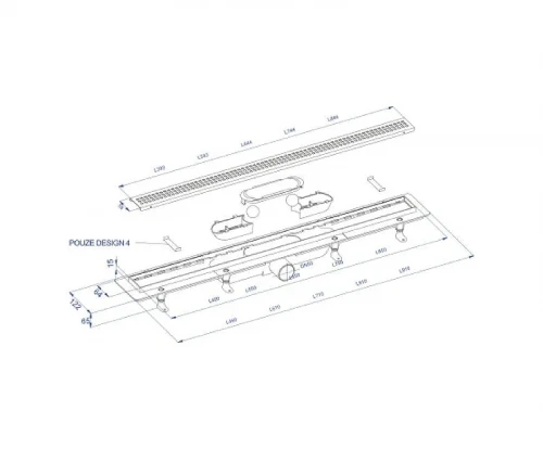 Душевой лоток PlastBrno DESIGN 6 71 SZA6650 с решеткой цвет Черный
