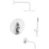 Душевая система Paffoni Light KITLIQ019BO045 с термостатом Белая матовая латунь встраиваемый