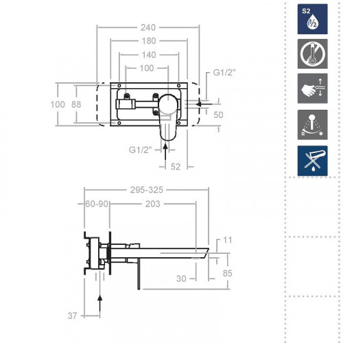 Смеситель для раковины Ramonsoler Alexia 3620OC Золото брашированное