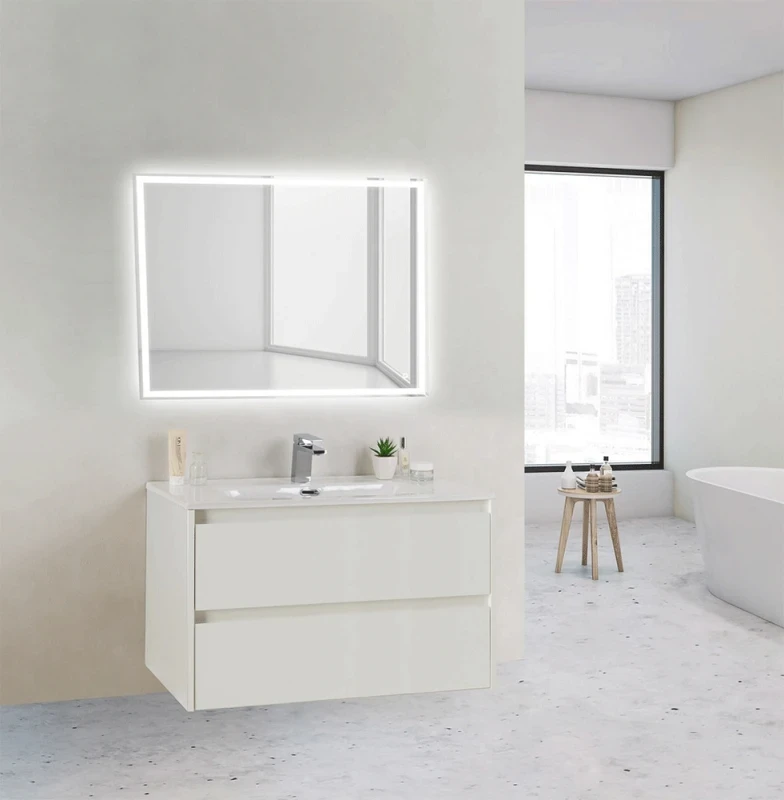 Тумба под раковину BelBagno KRAFT 39-800/390-2C-SO-BO подвесная Bianco Opaco МДФ / ЛДСП