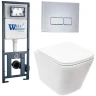 Комплект унитаза с инсталляцией WeltWasser MARBERG 410 + GELBACH 043 MT-WT + MAR 410 SE CR 10000011914 цвет Белый матовый с сиденьем Микролифт и клавишей смыва цвет Хром