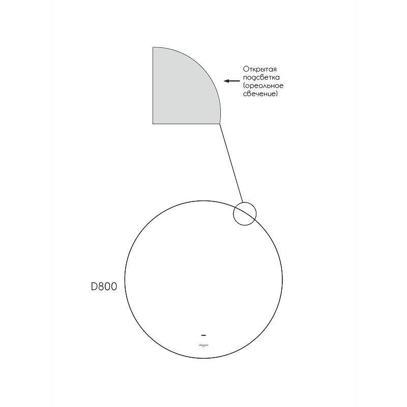 Зеркало Reflection Hoop D800 RF4311HO с подсветкой с бесконтактным выключателем и диммером стекло