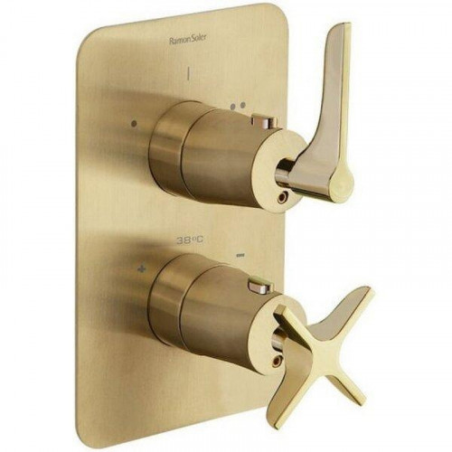 Смеситель для душа Ramonsoler Adagio 918722SOC с термостатом Золото брашированное