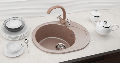 Смеситель для кухни Ulgran Classic U-013-328 Бежевый латунь