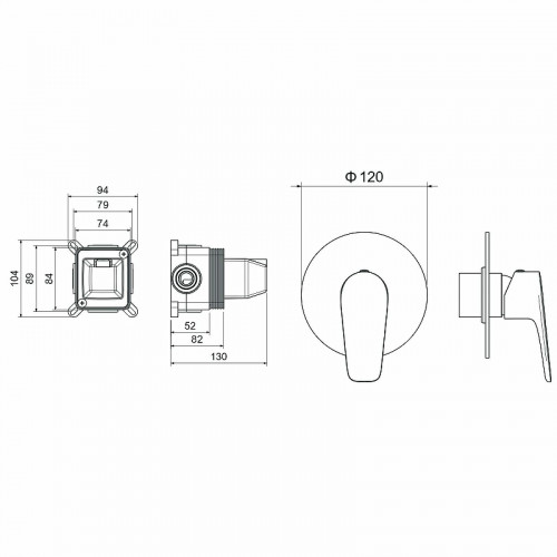 Смеситель для душа Aquatek Бетта AQ1166CR Хром латунь встраиваемый