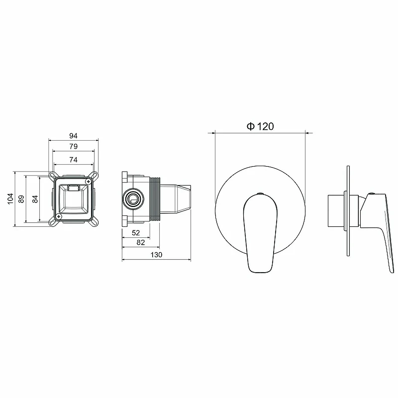 Смеситель для душа Aquatek Бетта AQ1166CR Хром латунь встраиваемый