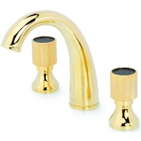 Смеситель для раковины Boheme Royal Cristal 297-Royal/CRST-black Золото латунь двухвентильный