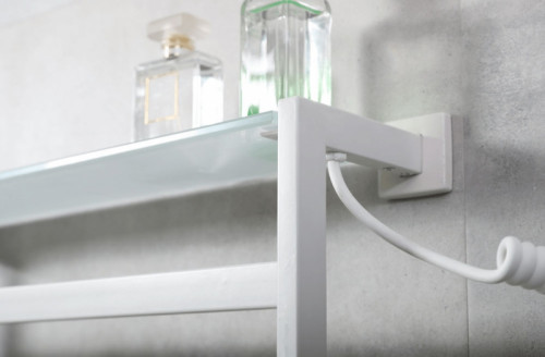 Электрический полотенцесушитель Black&White Universe N-333W 58х35 333WN с полкой Белый матовый нержавеющая сталь