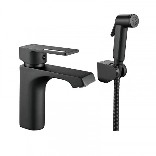 Смеситель для раковины Raffine F171H с гигиеническим душем цвет Черный
