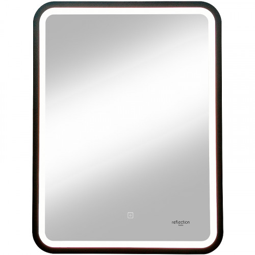 Зеркало Reflection Happy 600х800 RF4919HP с подсветкой Черное с сенсорным выключателем и диммером МДФ / ЛДСП, стекло