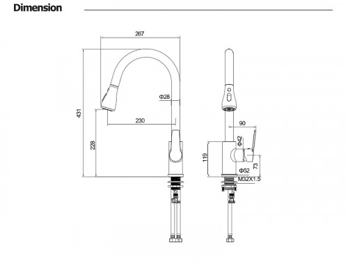 Смеситель для кухни Aquatek Лугано AQ1784CR цвет Хром