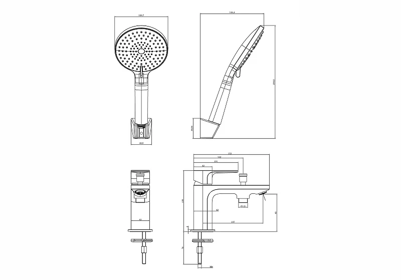 Смеситель на борт ванны Aquatek Альфа AQ1944CR цвет Хром