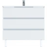 Тумба с раковиной SanVit Кубэ-3 100 kkube3100w Белая глянцевая МДФ / ЛДСП