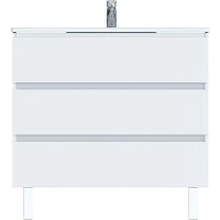 Тумба с раковиной SanVit Кубэ-3 100 kkube3100w Белая глянцевая МДФ / ЛДСП