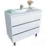 Тумба с раковиной SanVit Кубэ-3 100 kkube3100w Белая глянцевая МДФ / ЛДСП