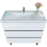 Тумба с раковиной SanVit Кубэ-3 100 kkube3100w Белая глянцевая МДФ / ЛДСП