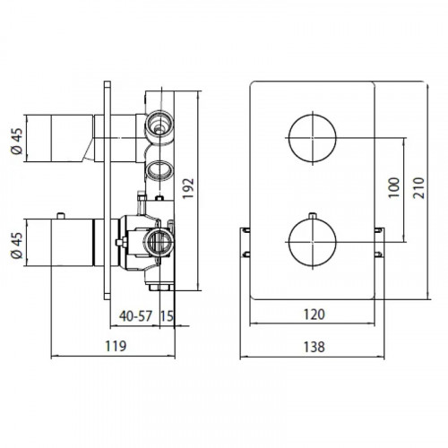 Смеситель для душа Bossini Oki Z00002.030 с термостатом Хром латунь встраиваемый