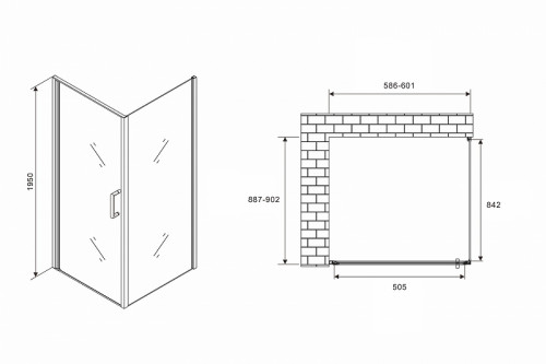 Душевой уголок Abber Sonnenstrand 60x90 AG04060-S90 профиль Хром стекло прозрачное