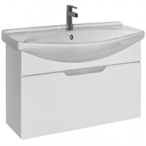 Тумба под раковину Dreja Laguna 85 99.0103 подвесная Белый глянец МДФ / ЛДСП