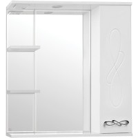 Зеркало со шкафом Style Line Венеция 75 С с подсветкой Белый глянец МДФ / ЛДСП, стекло