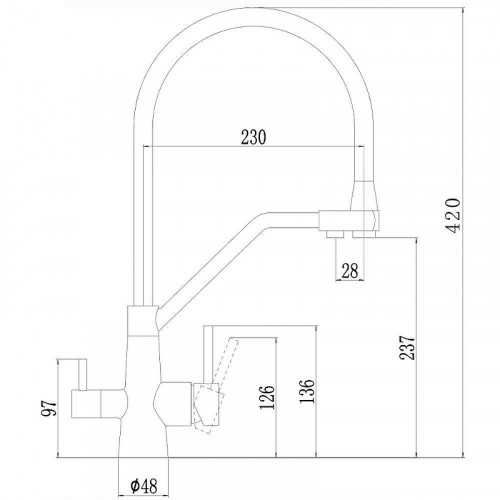 Смеситель для кухни Fmark FS0662-H04 цвет Черный Серый