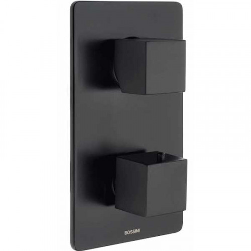 Смеситель для душа Bossini Cube Z00061.073 с термостатом Черный матовый латунь встраиваемый