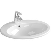 Раковина Vitra S20 53 5468B003-0001 Белая фарфор полувстраиваемая