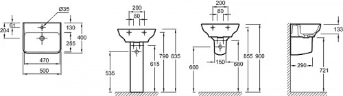 Раковина Jacob Delafon Struktura 50 EGF112-00 Белая фарфор подвесная