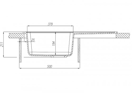 Кухонная мойка Aquaton Аманда 78 1A712832AD210 Графит искусственный камень (литьевой мрамор) встраиваемый