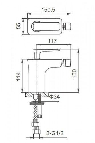 Смеситель для биде Wonzon & Woghand Shark WW-485001-CR цвет Хром
