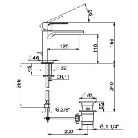 Смеситель для раковины Cisal LineaViva LV00051021 Хром латунь