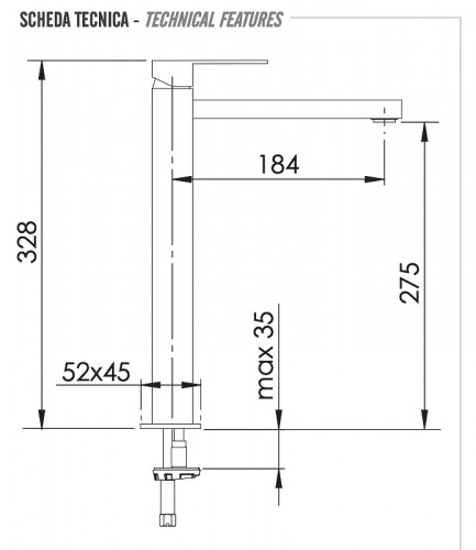 Смеситель для раковины Remer Q-Design QD10LXXL цвет Хром