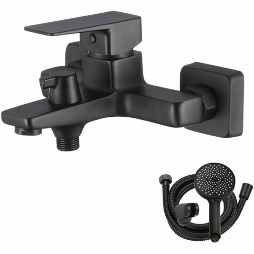 Смеситель для ванны WesnaArt Narcis NAR06-310BL-25201 Черный матовый латунь на стену